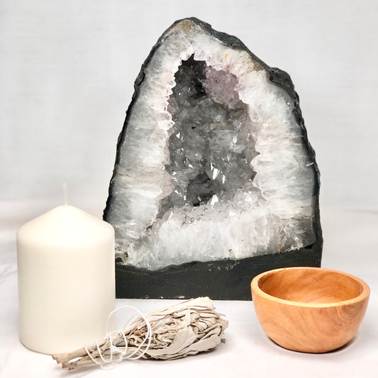 Clear quartz crystal geode cave cathedral