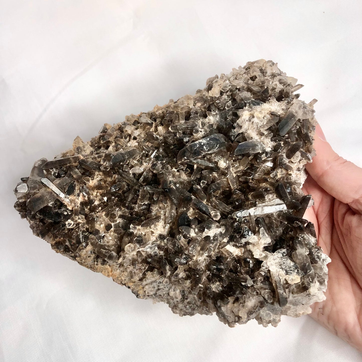 Smoky quartz crystal cluster XL