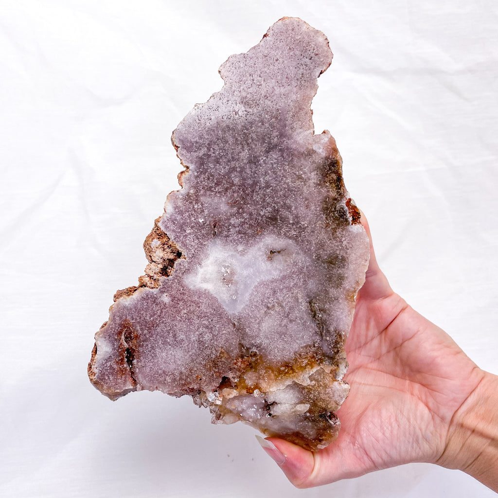 Pink Amethyst crystal slab 750g