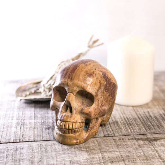 Picture jasper crystal skull L 1kg