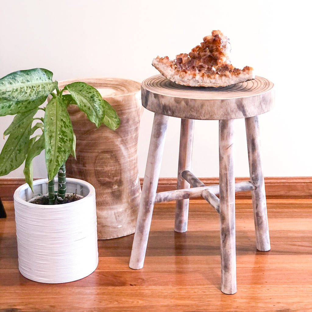Kiri handcrafted wood milking stool
