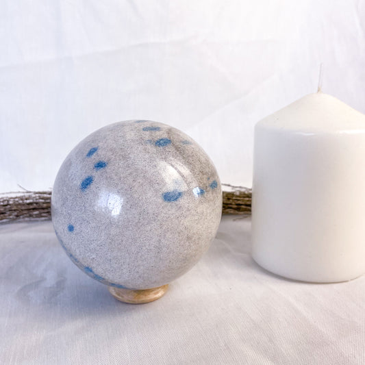 Apatite in Cleavelandite crystal sphere 8cm