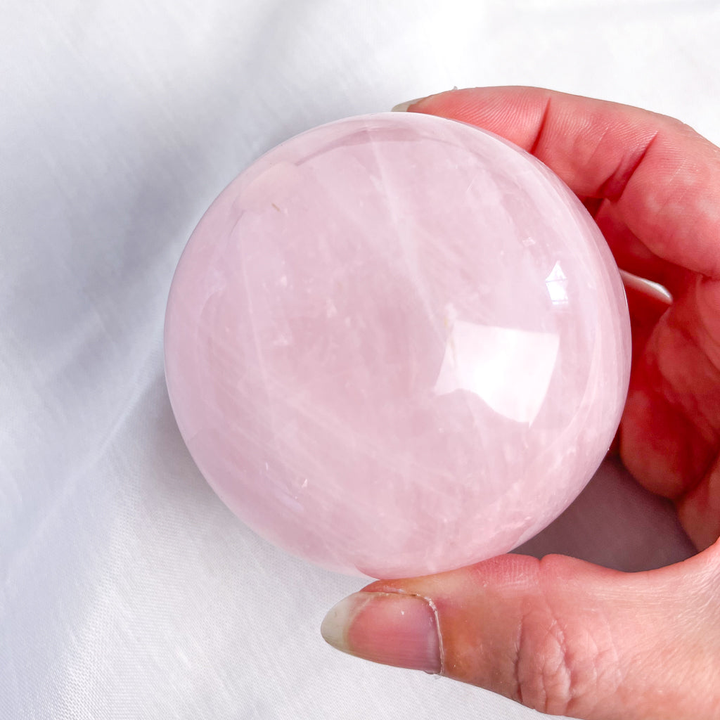 Rose Quartz crystal sphere M