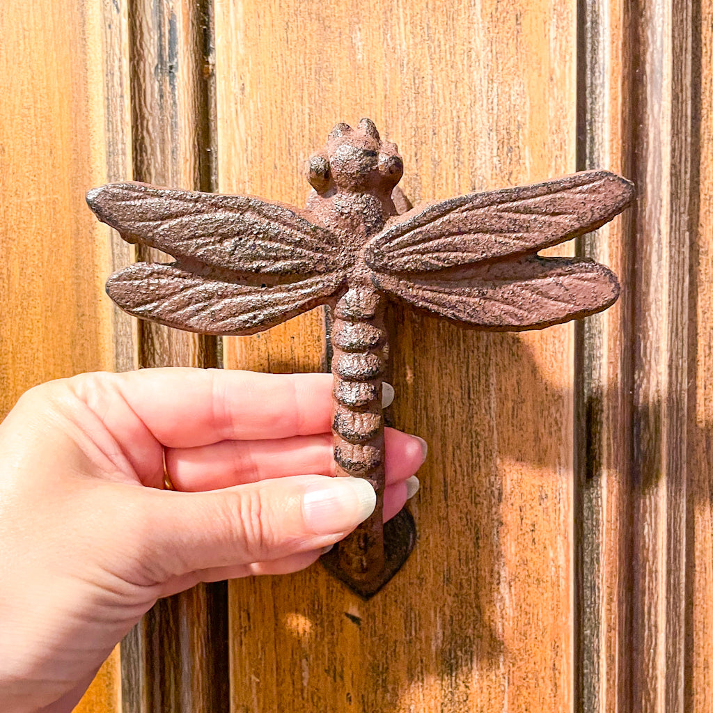 Antique metal Dragonfly door knocker