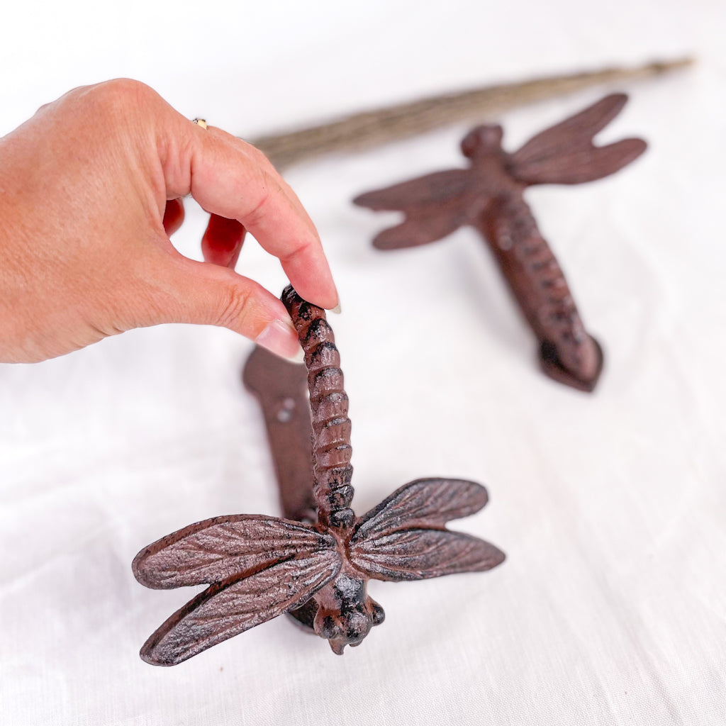 Antique metal Dragonfly door knocker