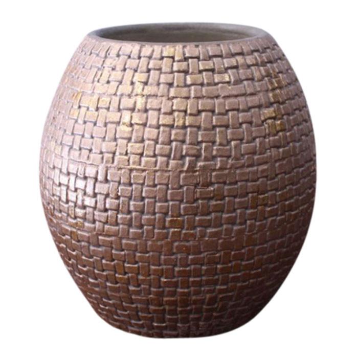 Gold weave clay pot