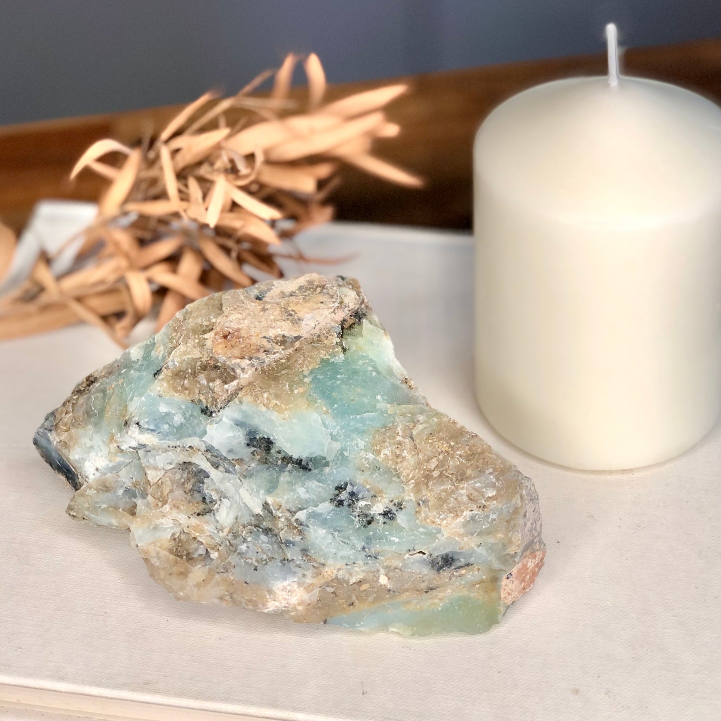 Peruvian raw opal crystal wedge