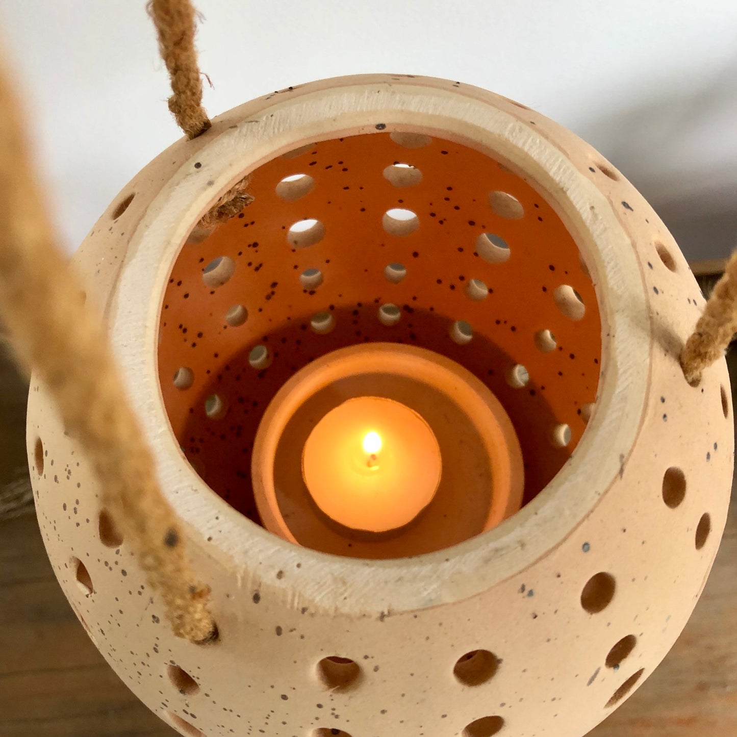 Sand and sea hanging candle holder pot