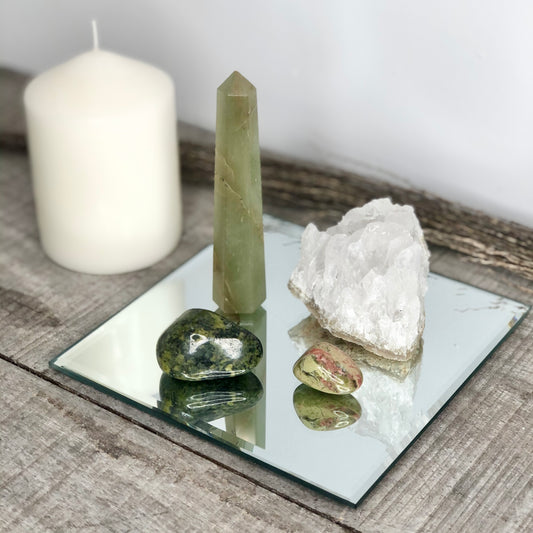 Crystal gift bundle - NATURE - Clear Quartz, Green aventurine, Unakite + Serpentine