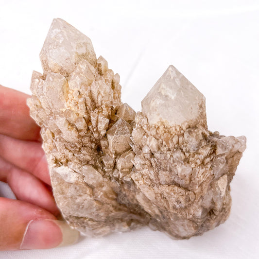 Clear quartz double Cactus quartz crystal cluster