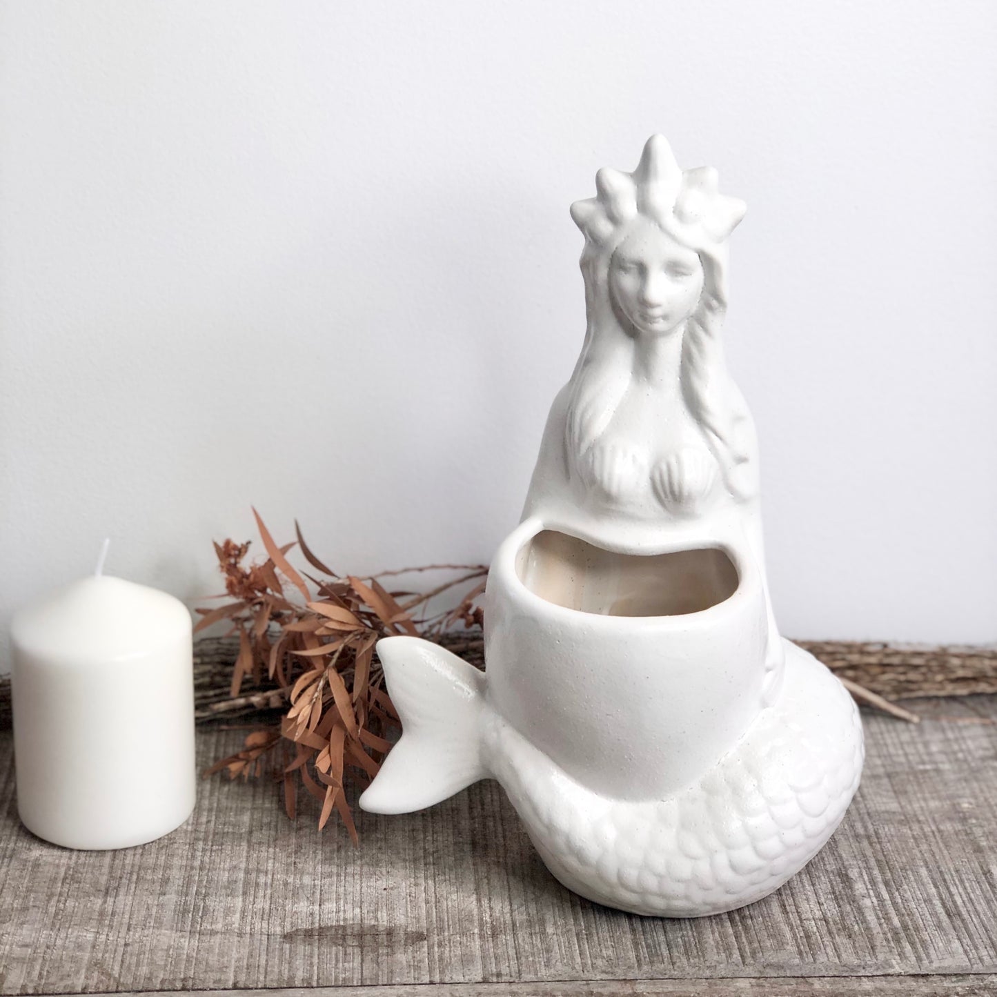 Mermaid ceramic vase