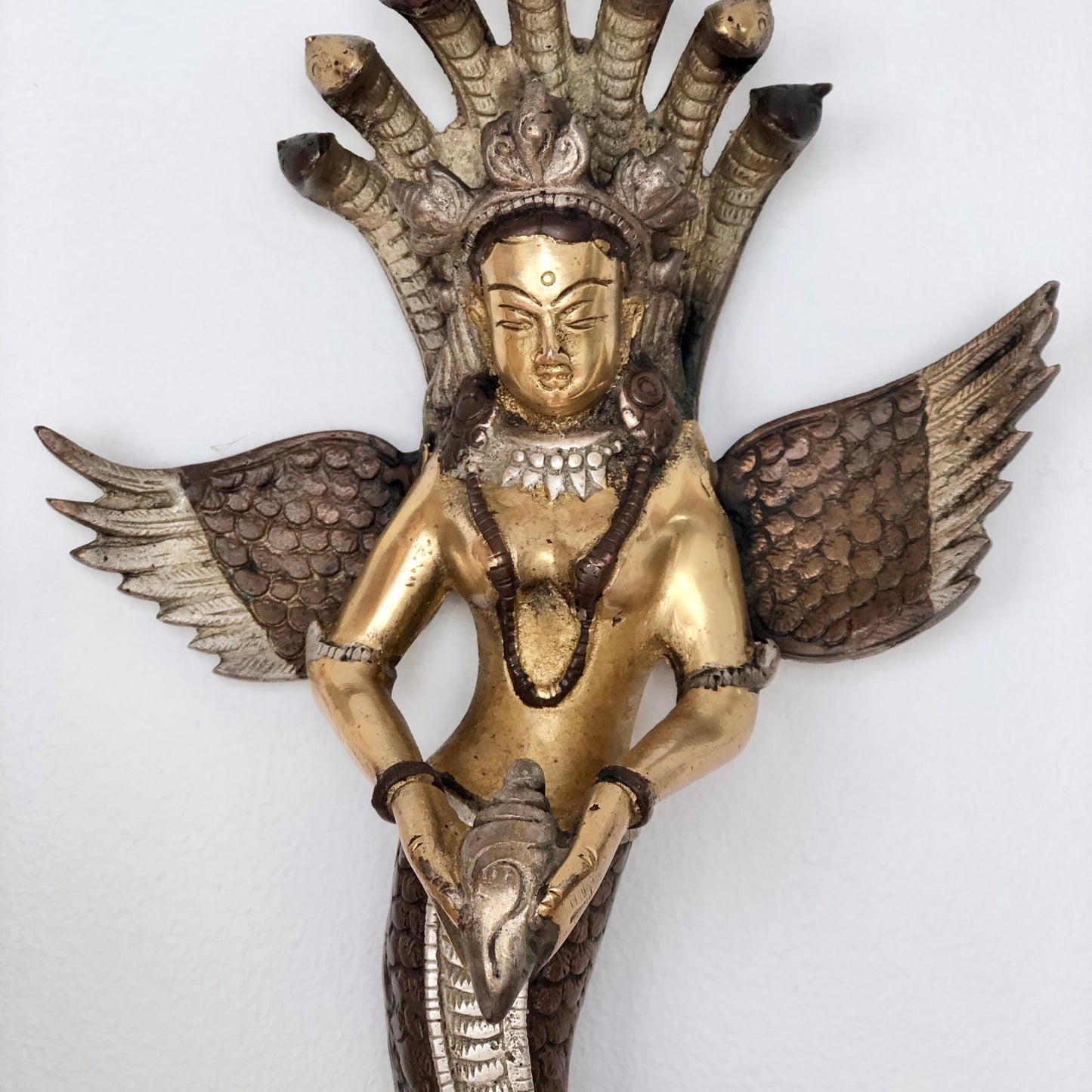 Cobra goddess bronze wall decor