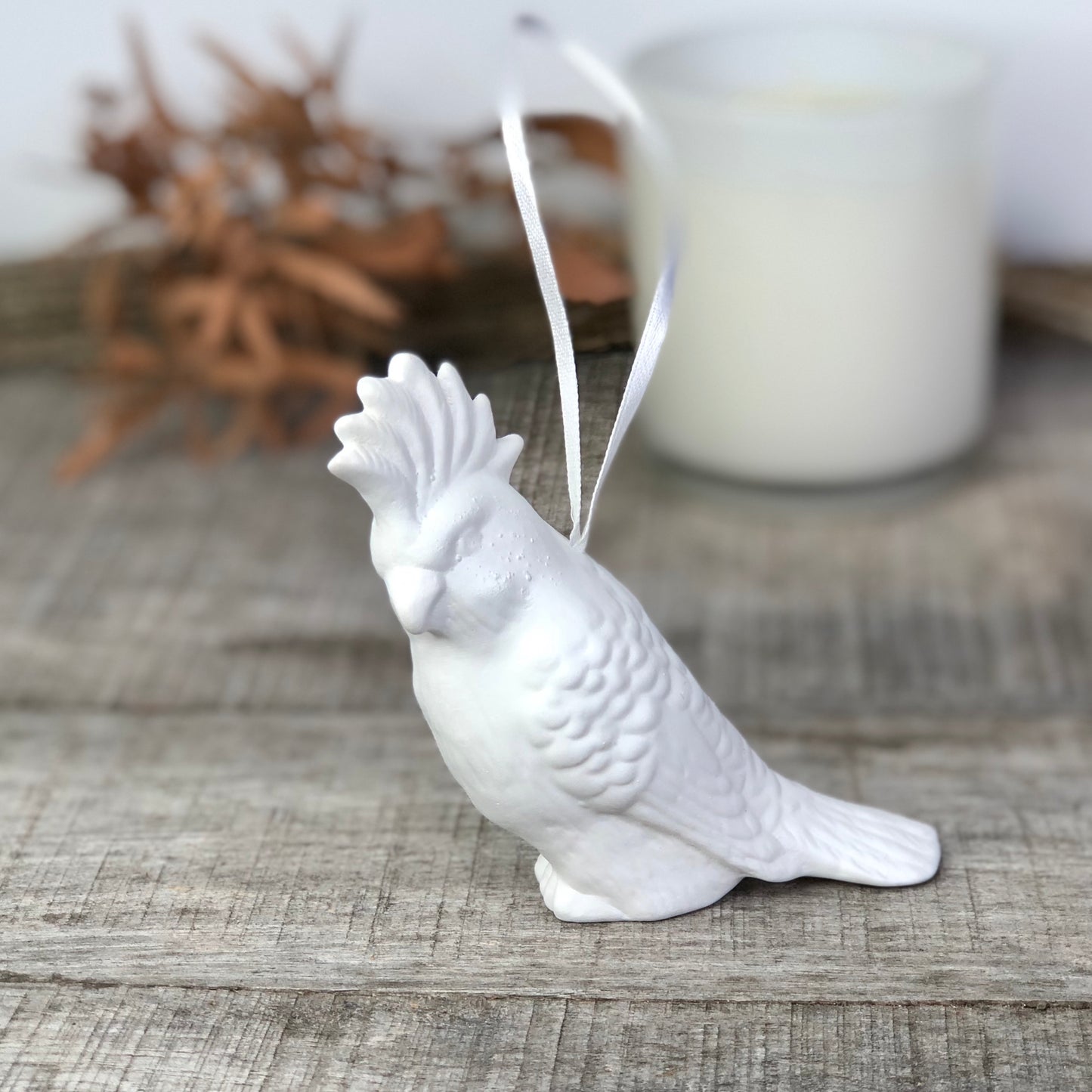 Australian cockatoo ceramic ornament