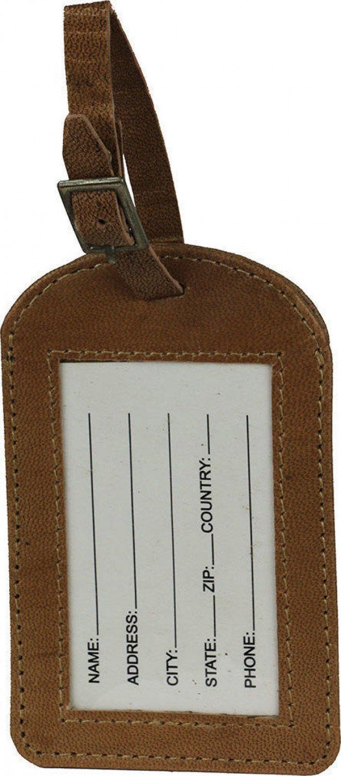 Leather travel luggage tag