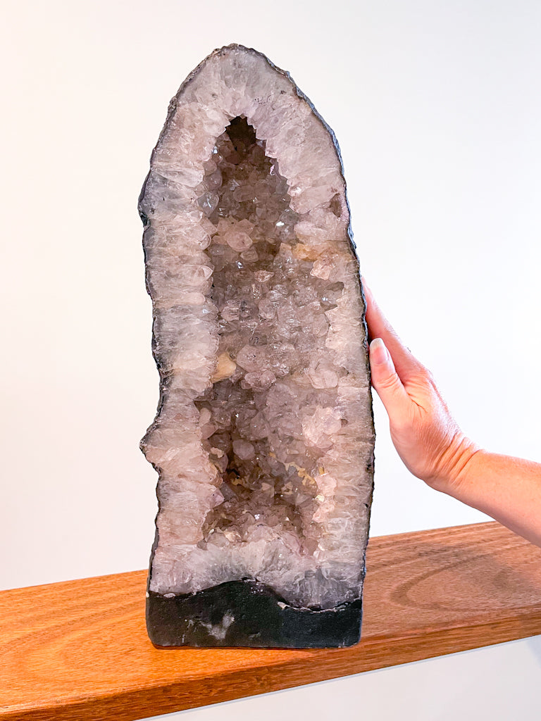 Clear quartz with phantom inclusions crystal geode cave cathedral XXL