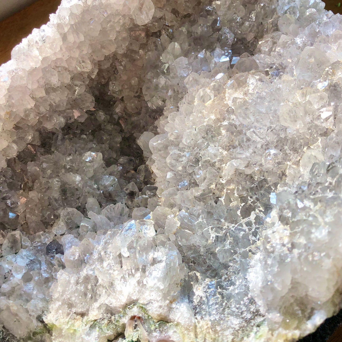 Clear quartz + Smoky quartz crystal cluster XL