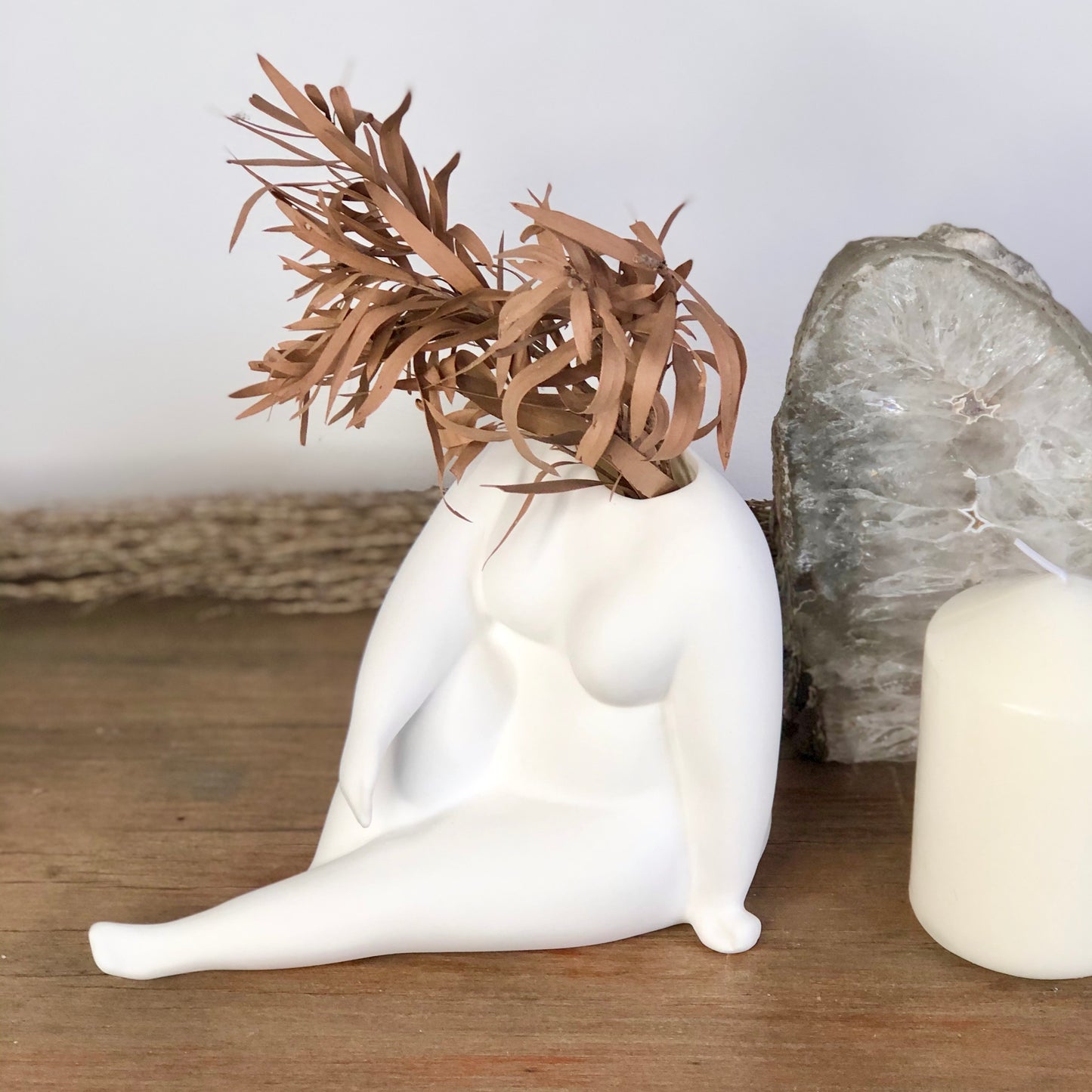 Goddess reclining pottery vase