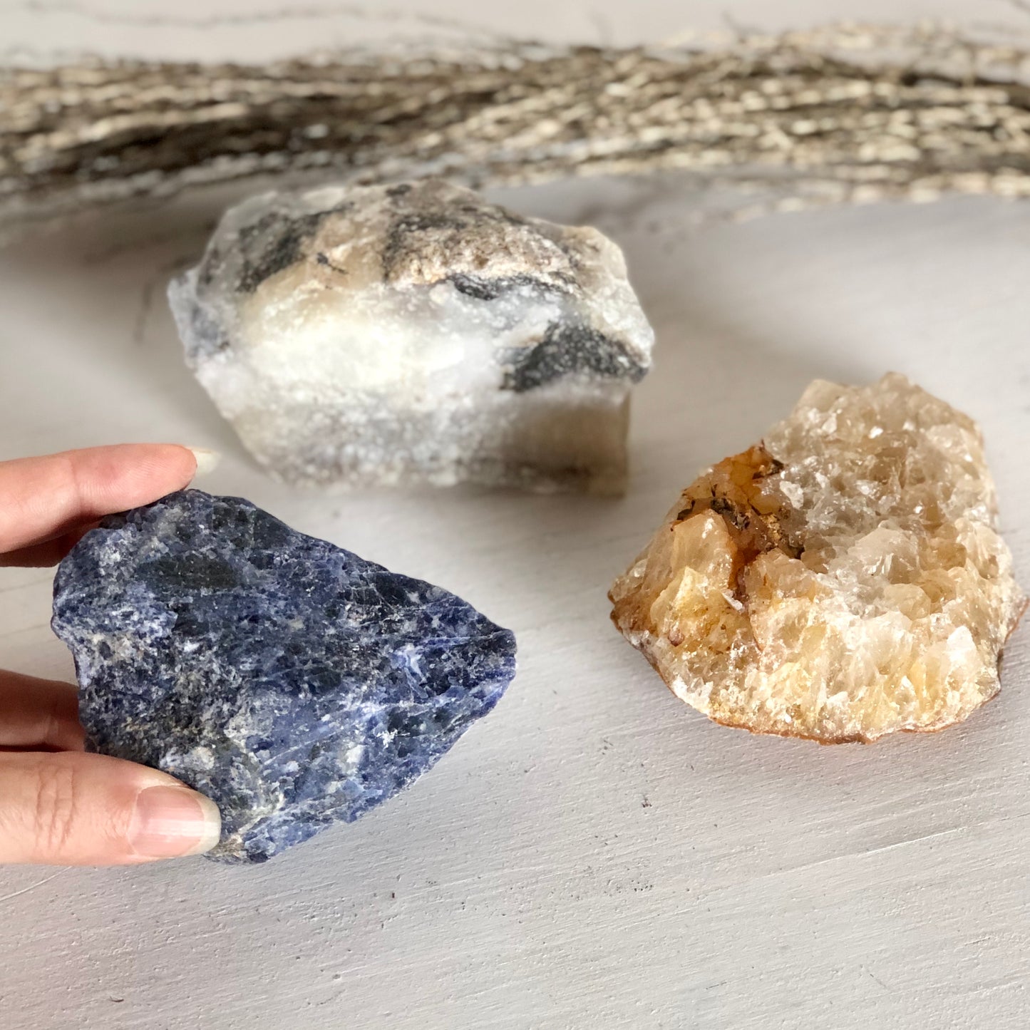 Crystal bundle - Balance + healing - Sodalite, Opal + Golden healer