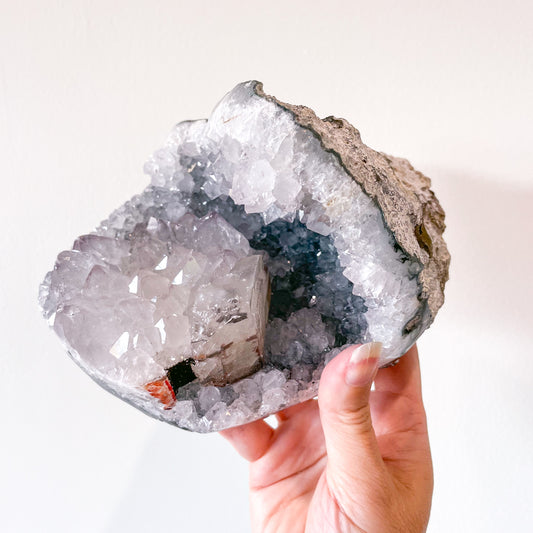 Clear quartz crystal geode cave 1.8kg