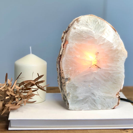 Clear quartz crystal geode lamp 3kg
