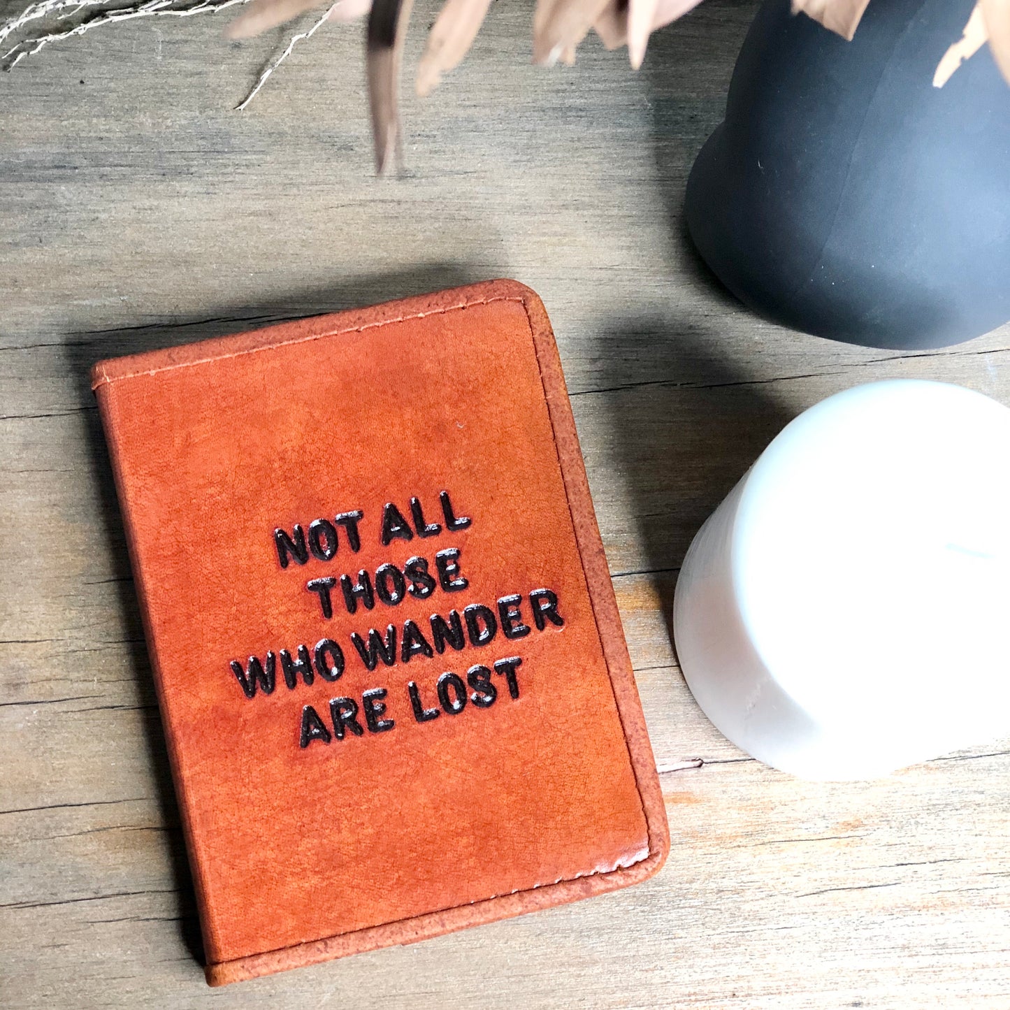 Leather hardcover pocket notebook
