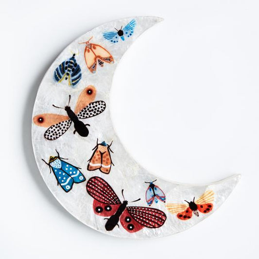 Butterfly crescent moon wall tile
